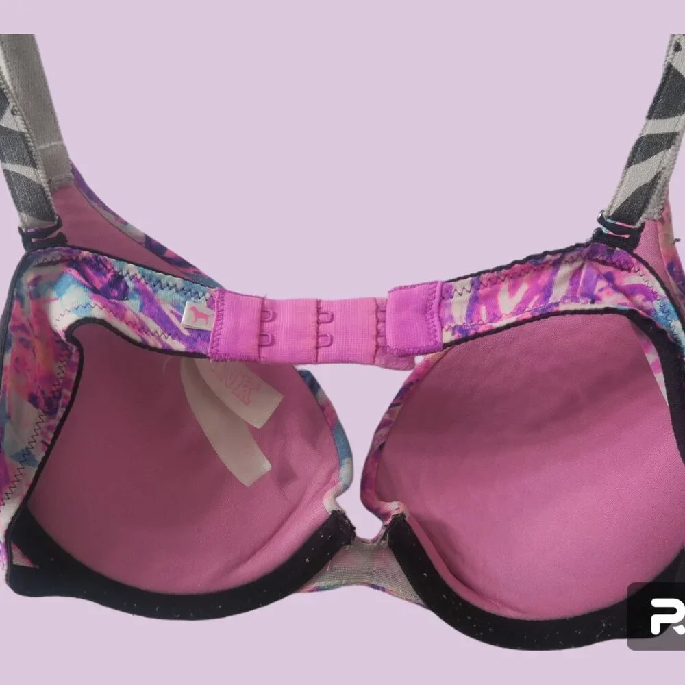 PINK Victoria's Secret wear everywhere push-up bra in pink and multi-colored 32B